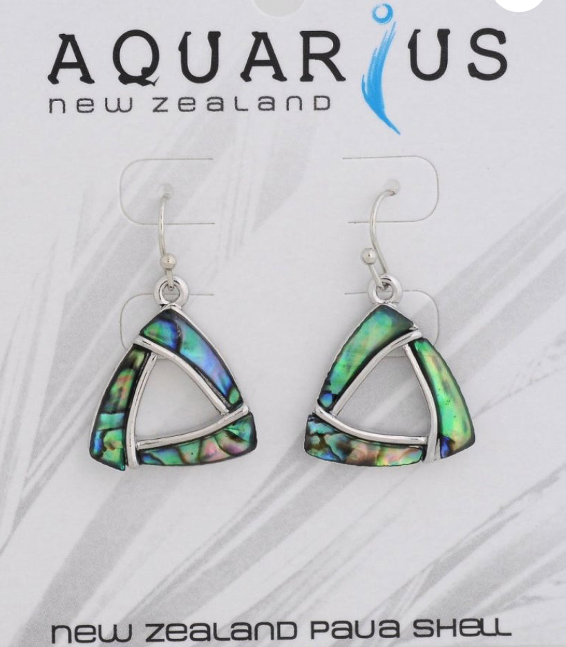 Paua Triangle Earrings