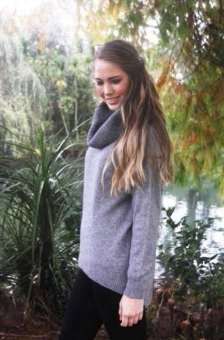 Curved Hem Cowl Neck Jumper