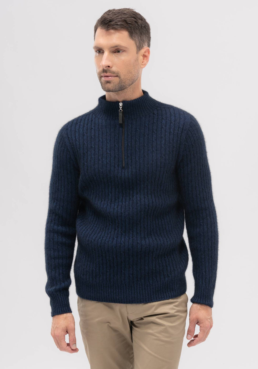 Cable Half Zip Sweater