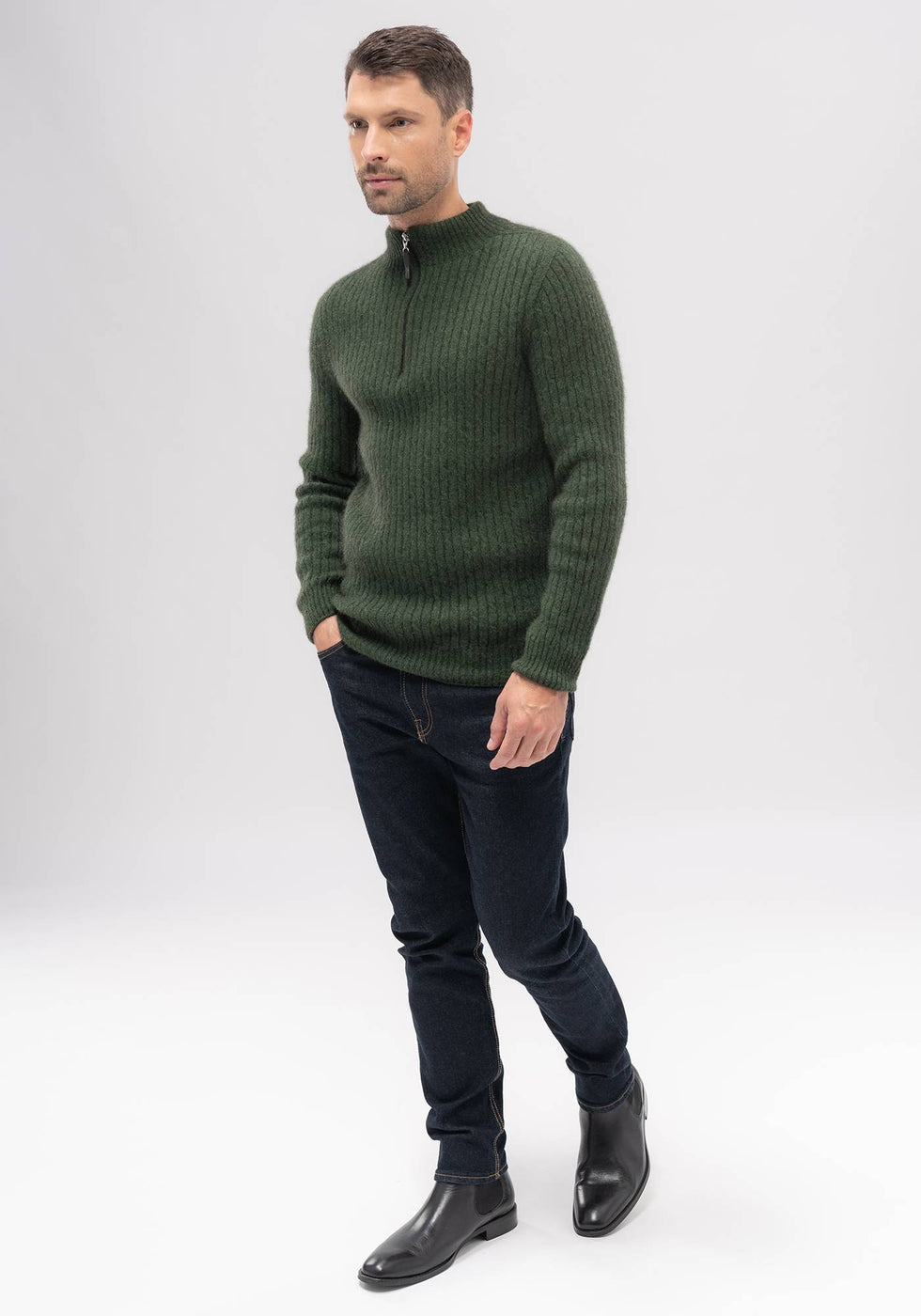 Cable Half Zip Sweater