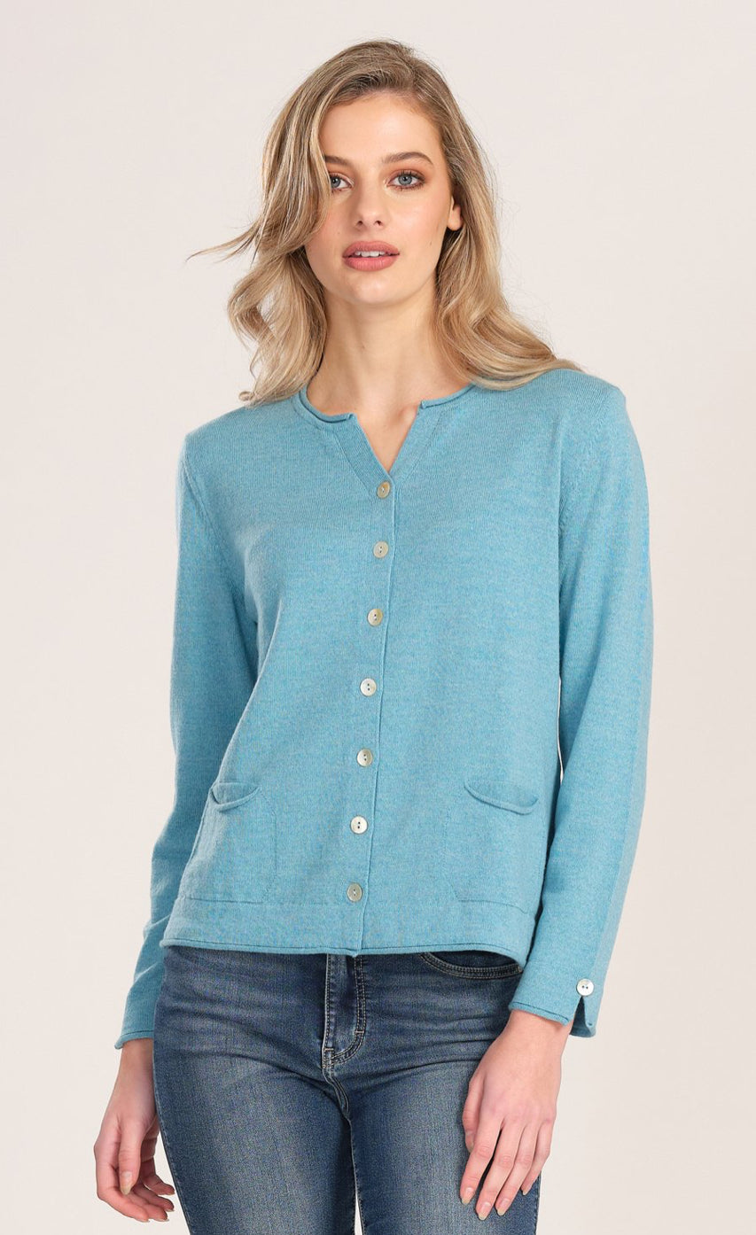 Shell Button Pocket Cardigan