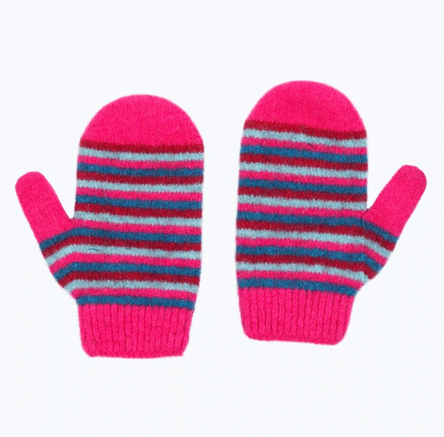 Kids Striped Mittens