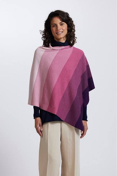 Graduated Stripe Poncho