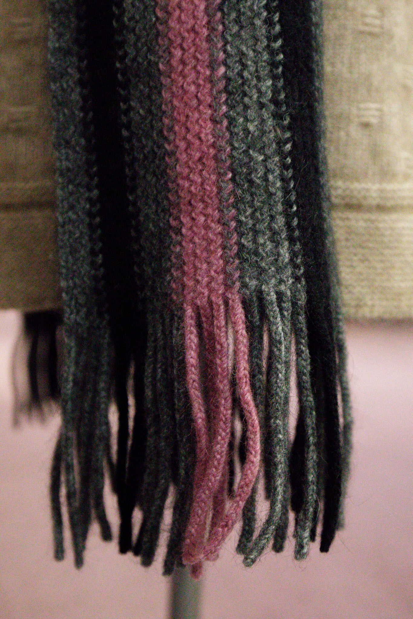 Wide Offset Stripe Scarf