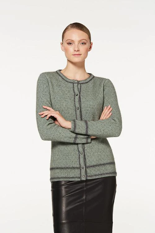 Two Tone Button Cardigan