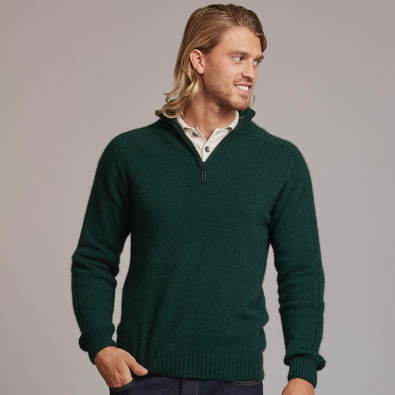 Short Zip Rib Sweater