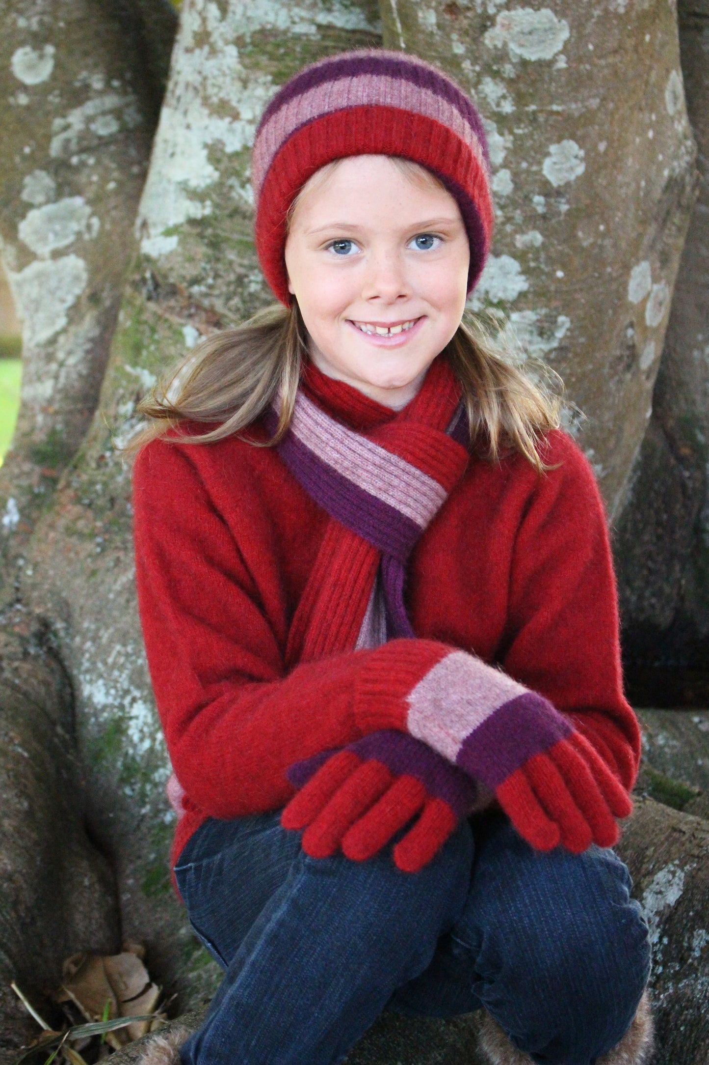 Cosy Kiwi Striped Rib Scarf