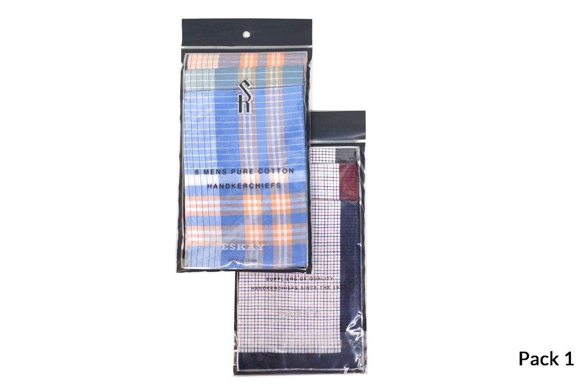Mixed Hankies 6pk
