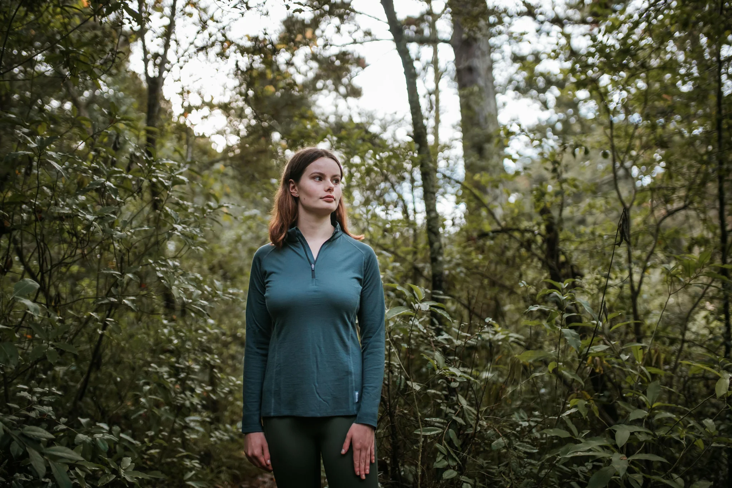 Merino Ladies Charcoal Light-weight Half Zip