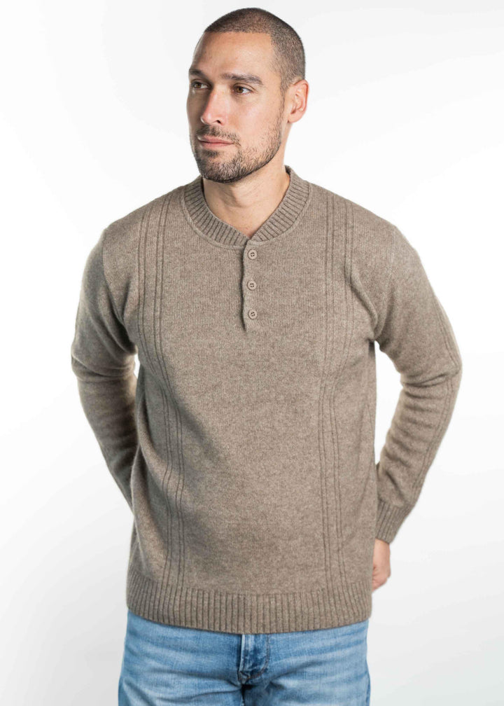 Crew Neck Button Jumper