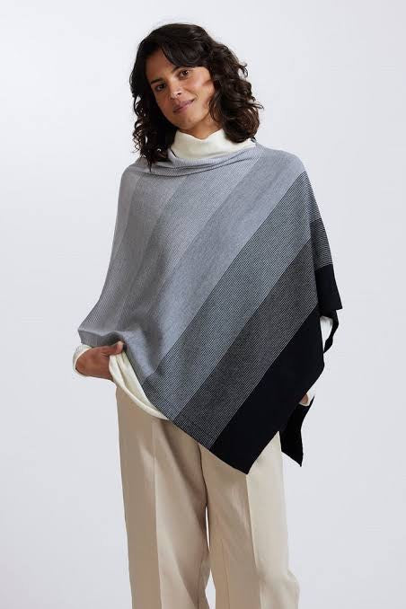 Graduated Stripe Poncho