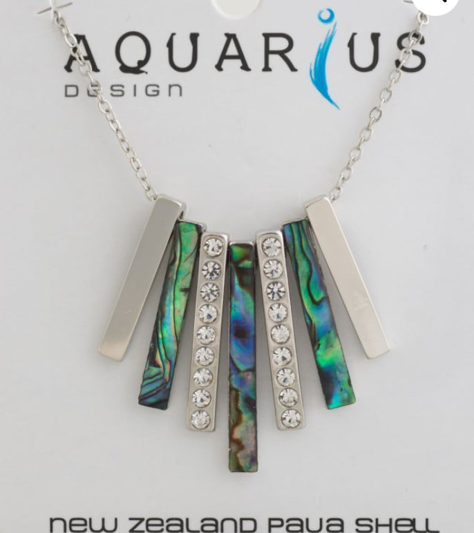 Paua Crystal Flared Necklace