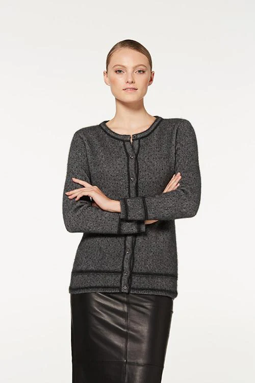 Two Tone Button Cardigan