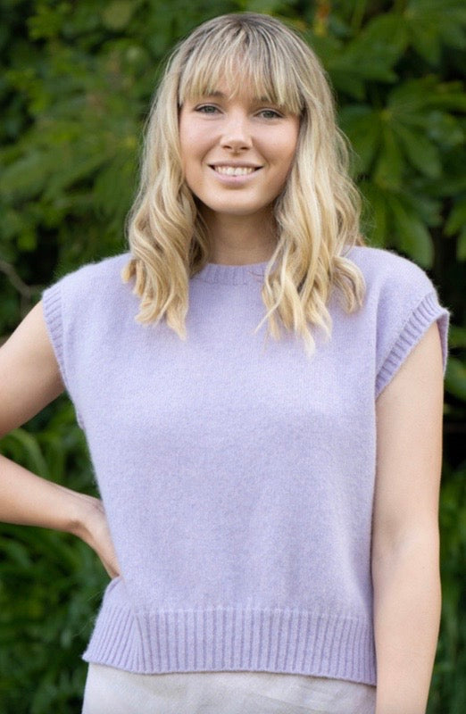 Alpaca Plain Crew Neck Vest