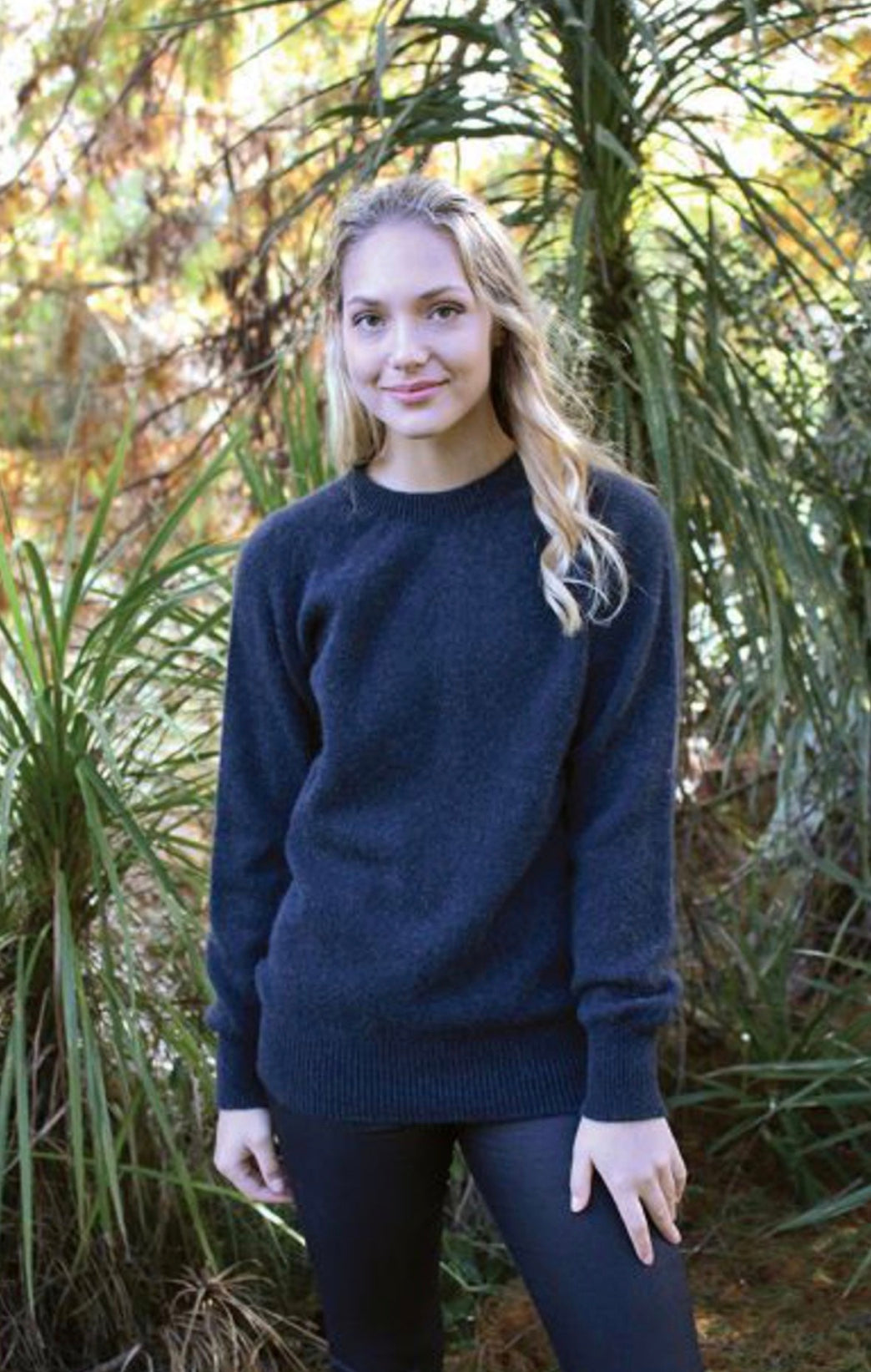 Alpaca Plain Crew Neck Jumper