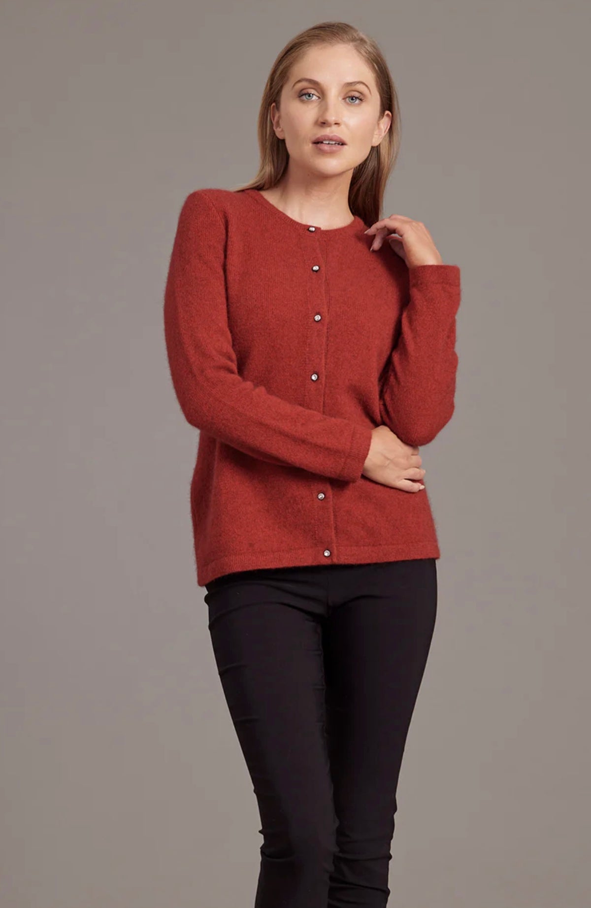 Cardigan With Crystal Buttons