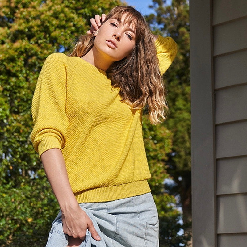 Cotton & Merino Penny Textured Jumper