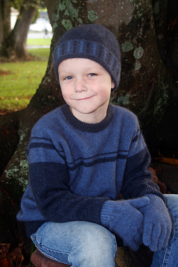 Cosy Kiwi Stripe Trim Beanie