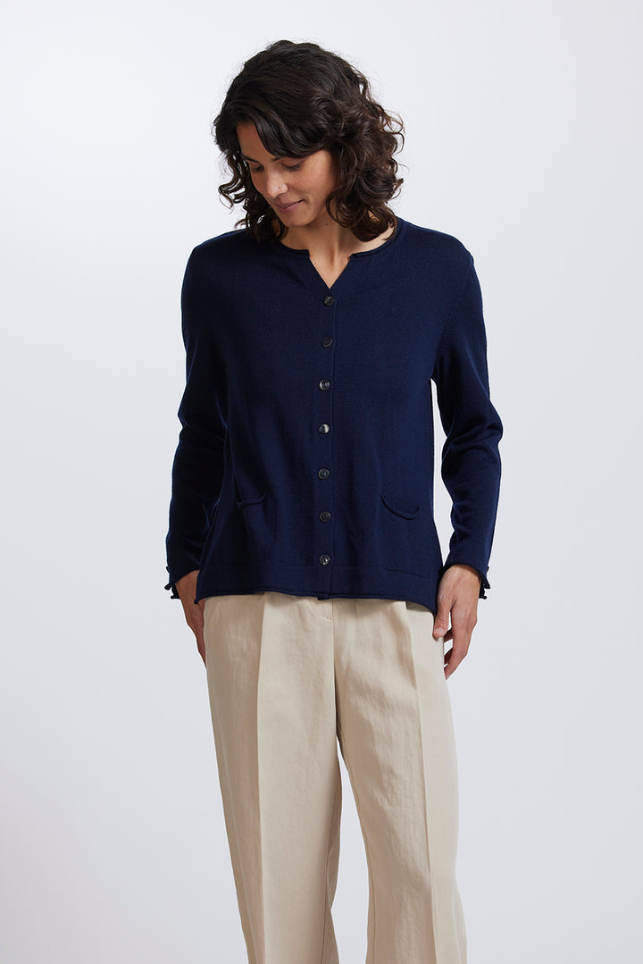 Shell Button Pocket Cardigan