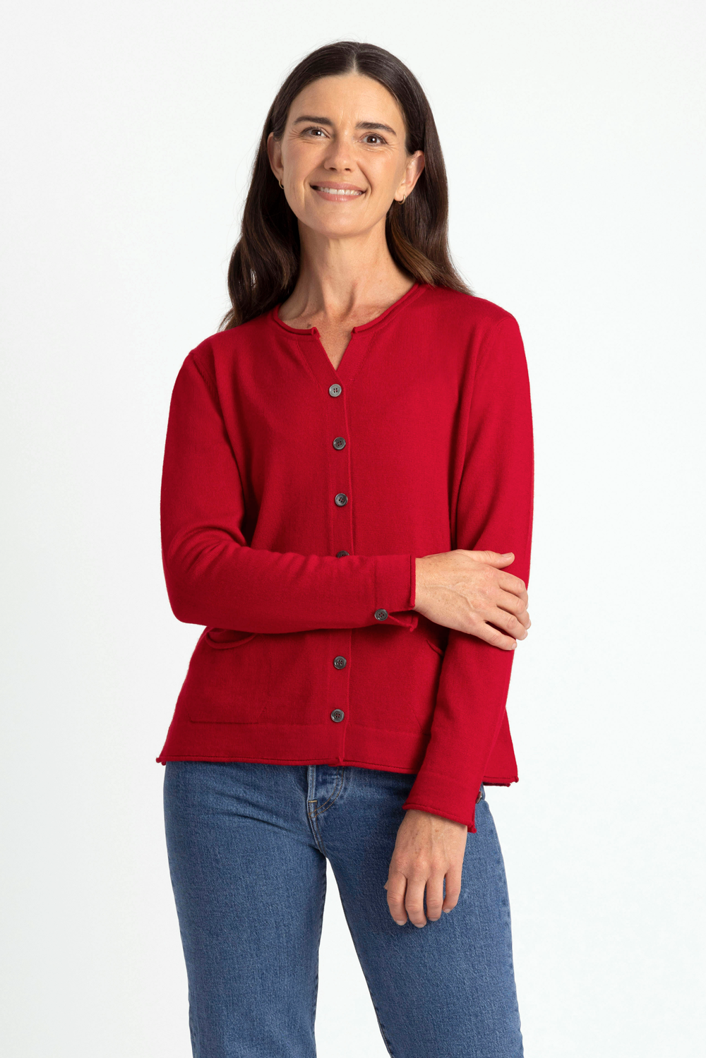 Shell Button Pocket Cardigan