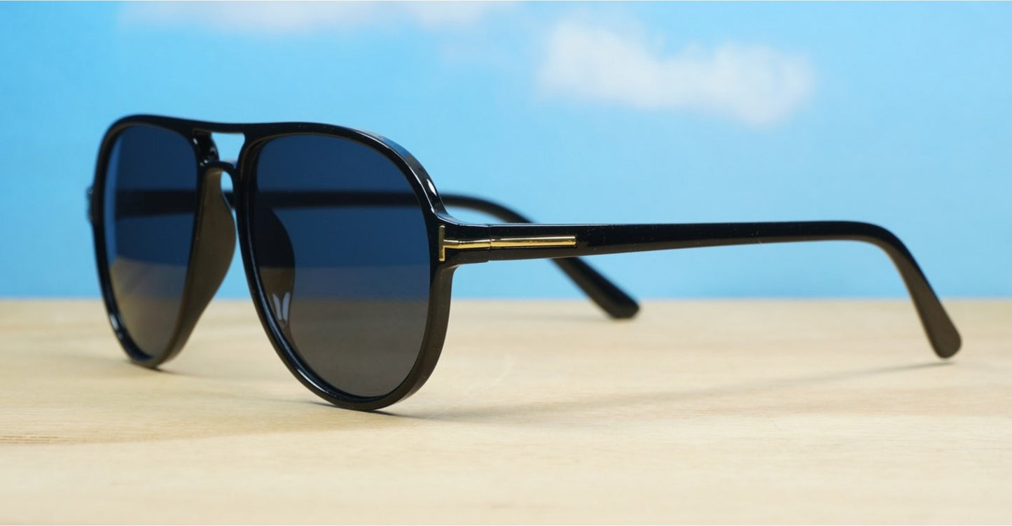 Black Aviator Sunglasses