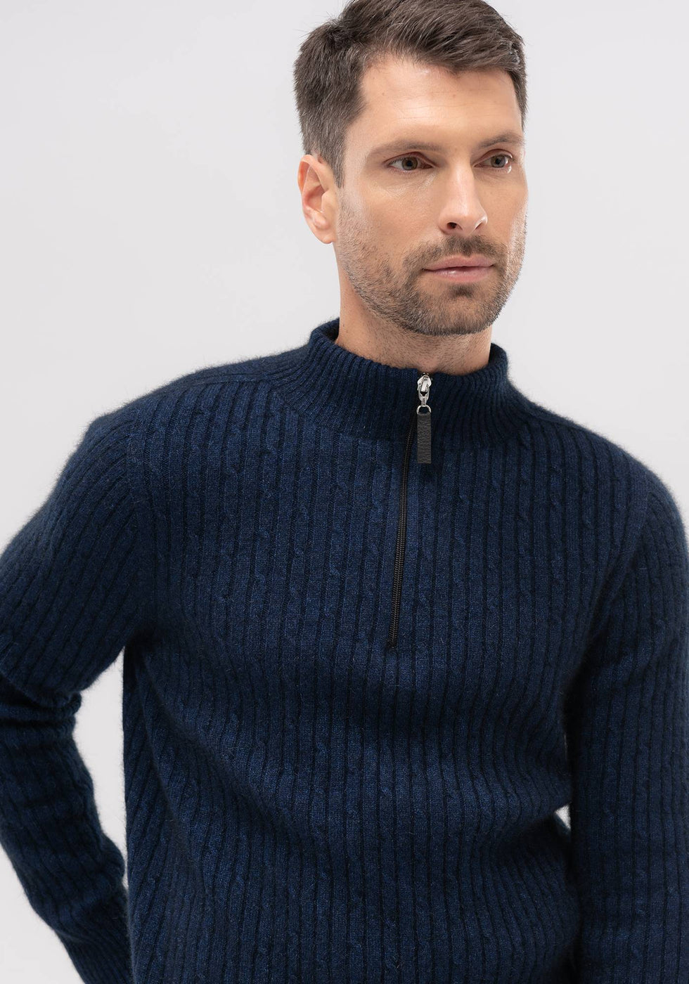 Cable Half Zip Sweater