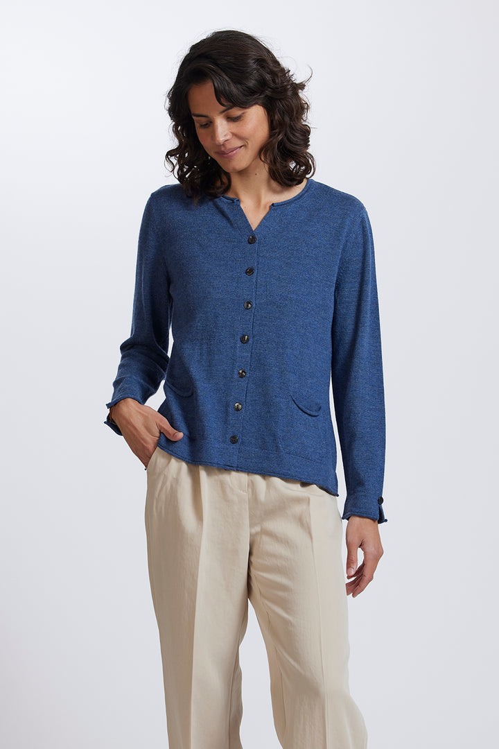 Shell Button Pocket Cardigan