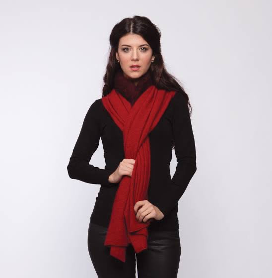 Possum Merino Fur Trim Zip Poncho