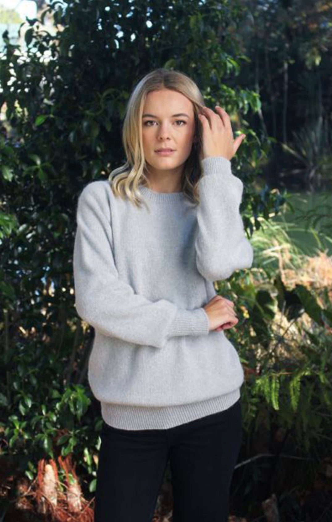 Alpaca Plain Crew Neck Jumper