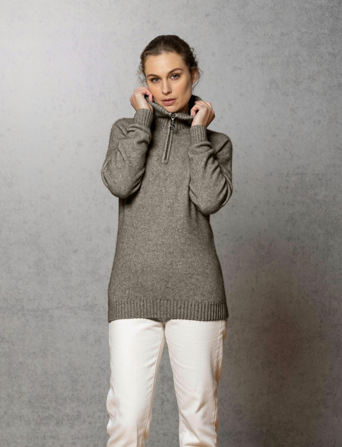 Teak Half Zip Jumper