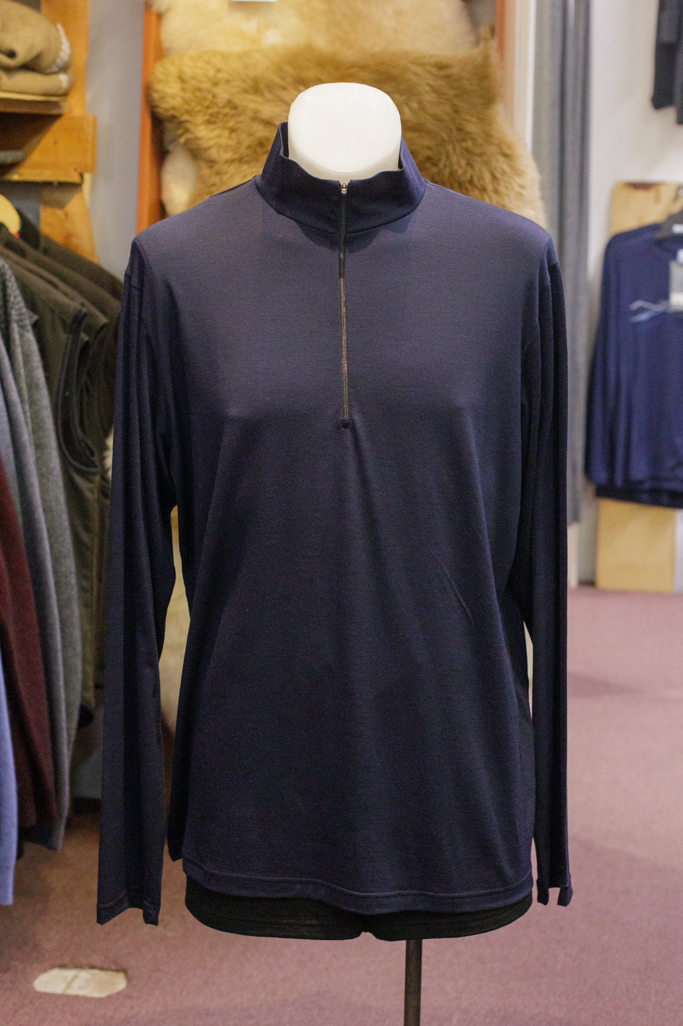 Long Sleeve Zip Neck Shirt