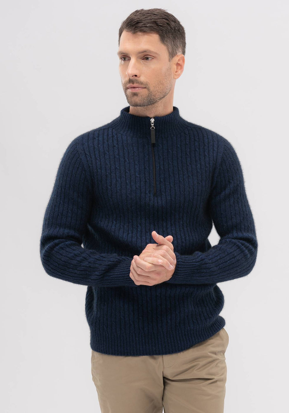 Cable Half Zip Sweater