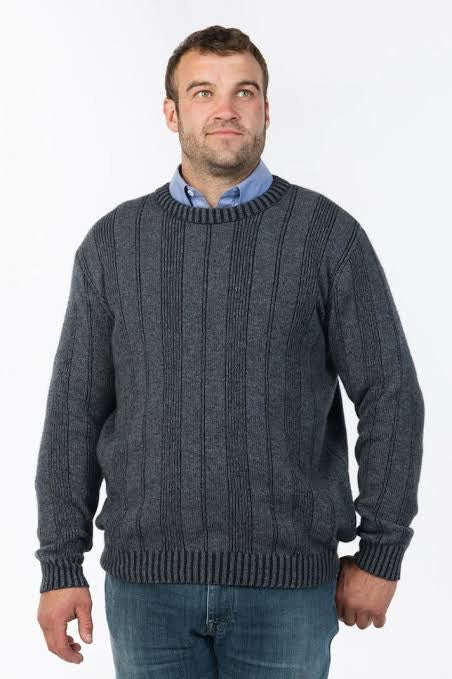 Two Tone Ribbed Crew Sweater