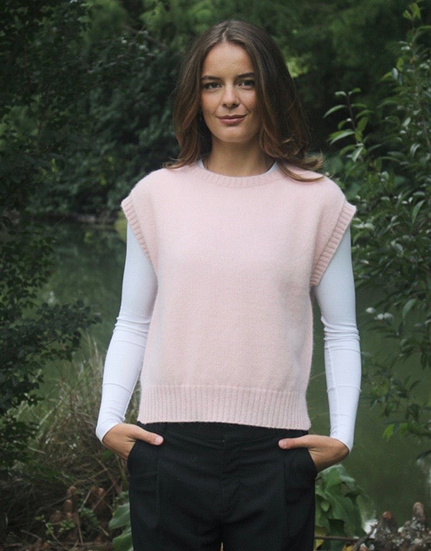 Alpaca Plain Crew Neck Vest