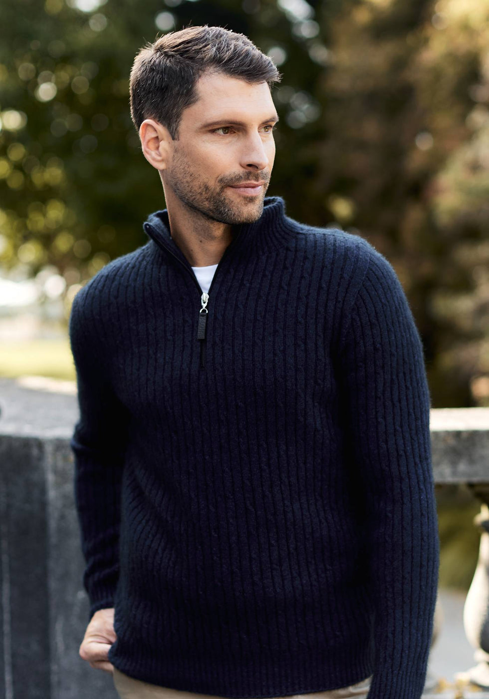 Cable Half Zip Sweater