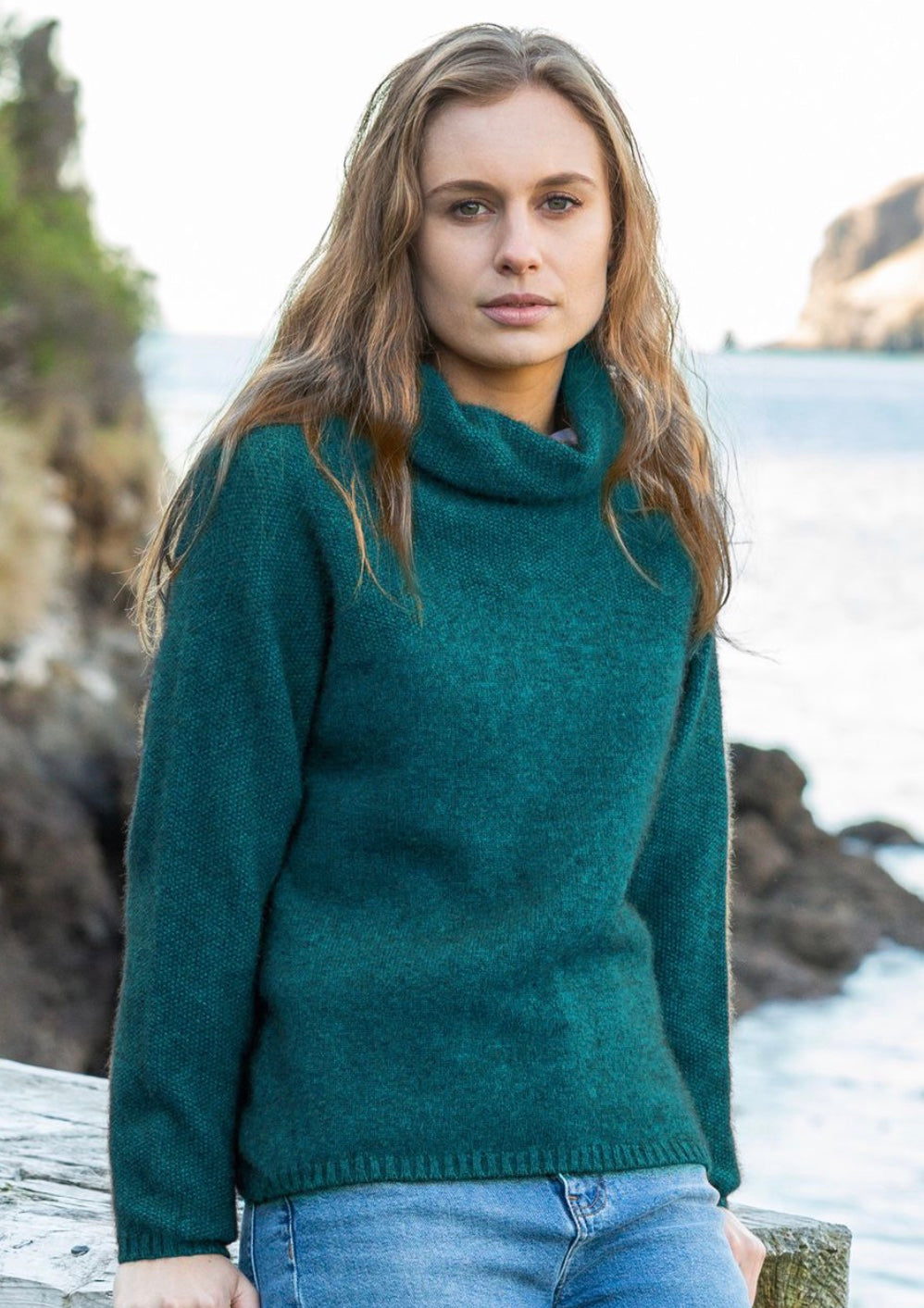 Moss Stitch Cowl Jumper