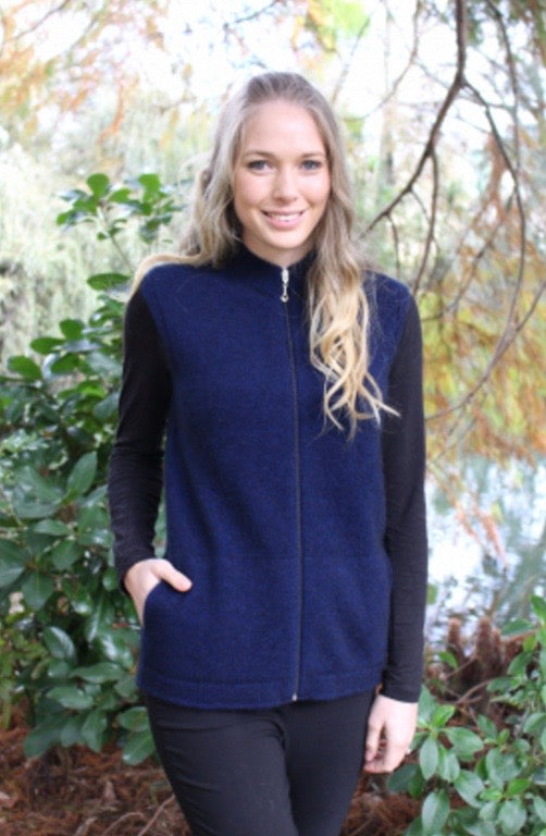 Plain Zip Vest With Pockets