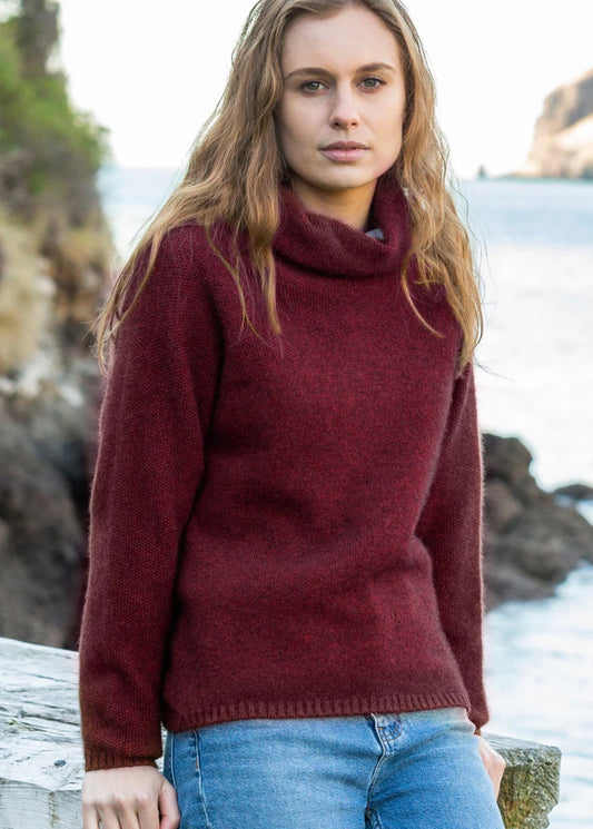 Moss Stitch Cowl Jumper