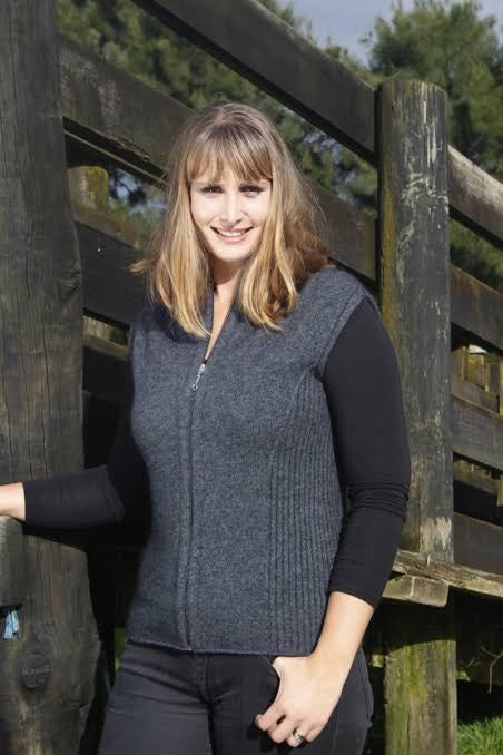 Zip Vest With Rib Detail