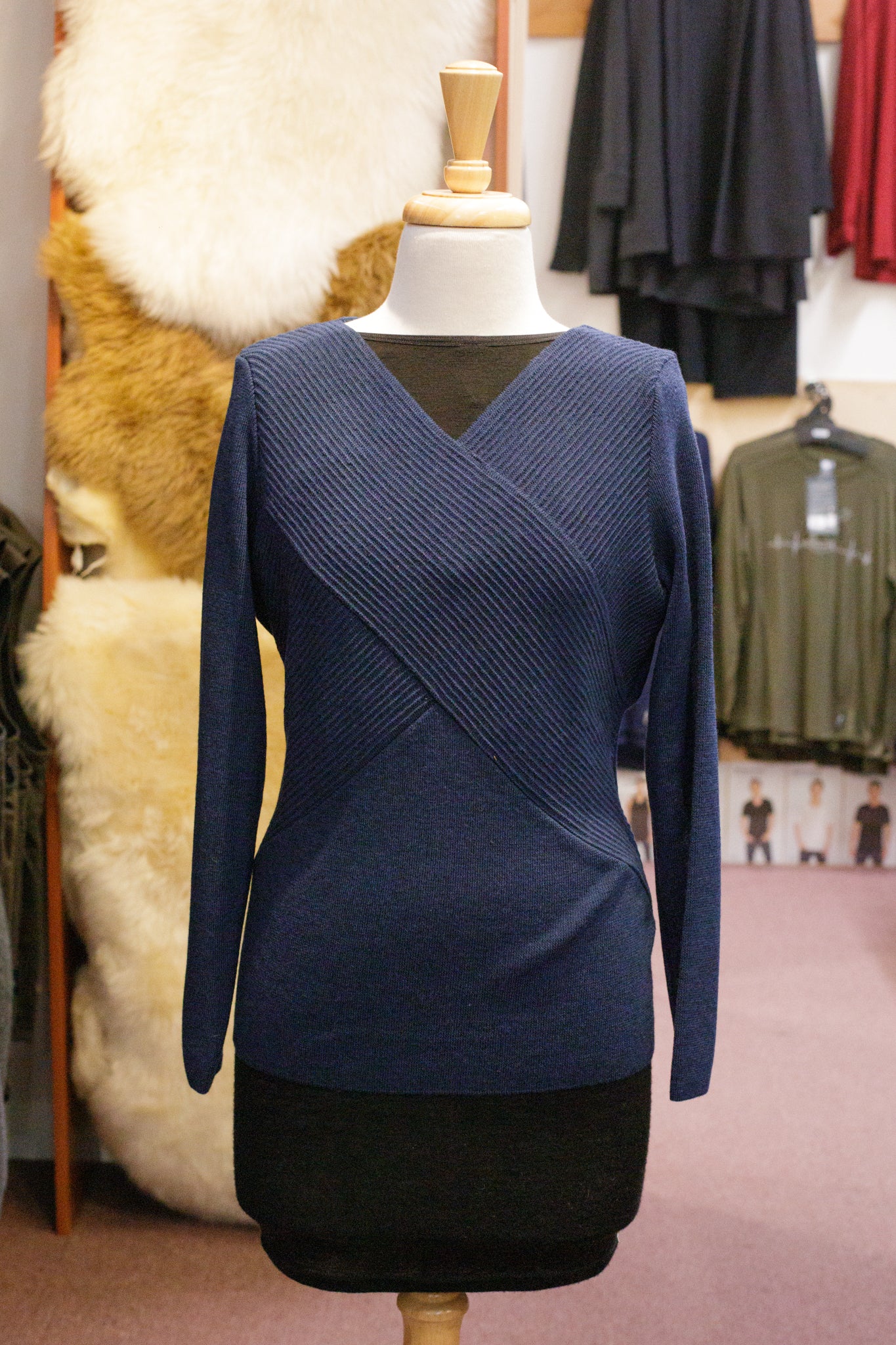 Rib Wrap V Neck Jumper