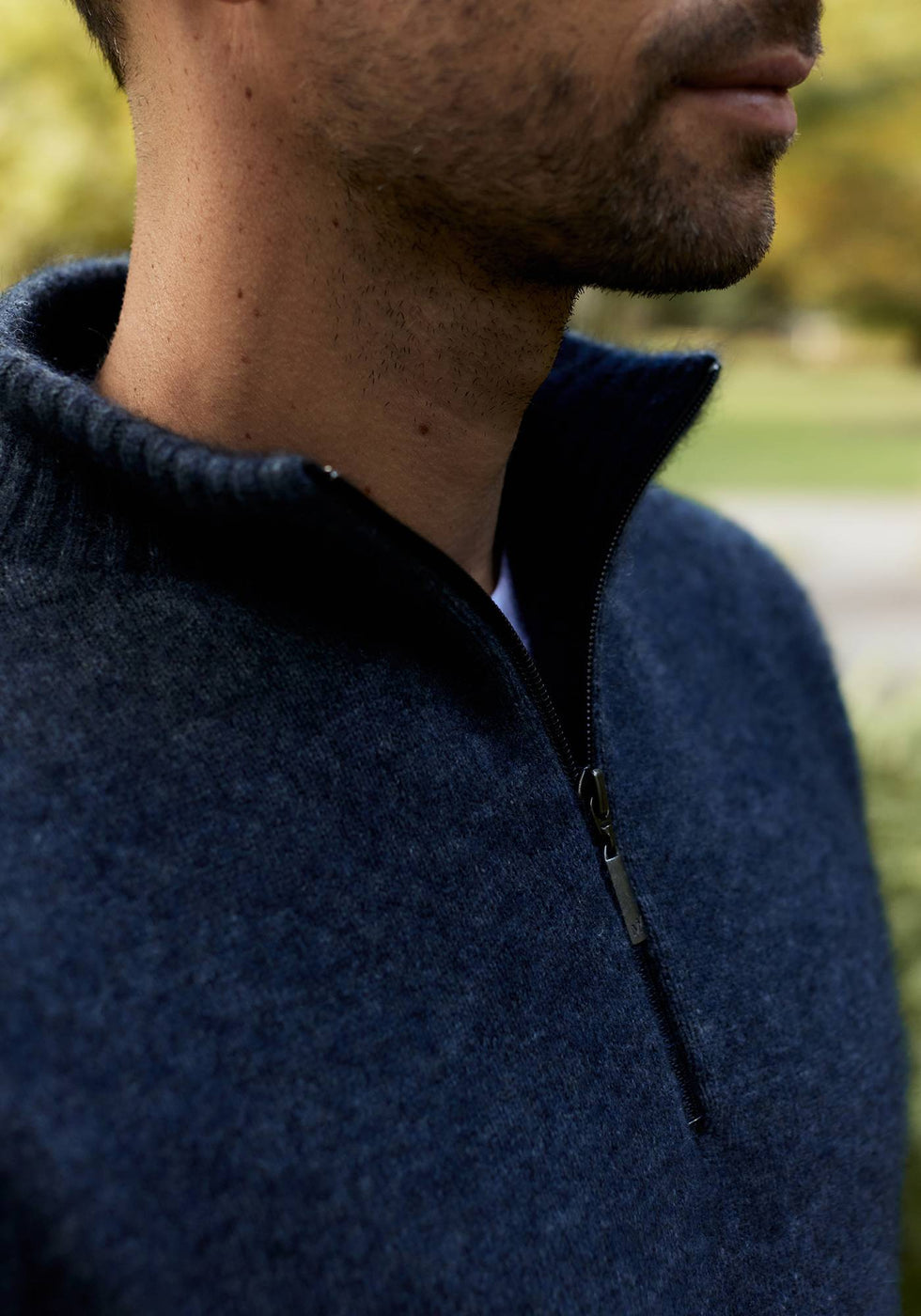 Contrast Half Zip Sweater