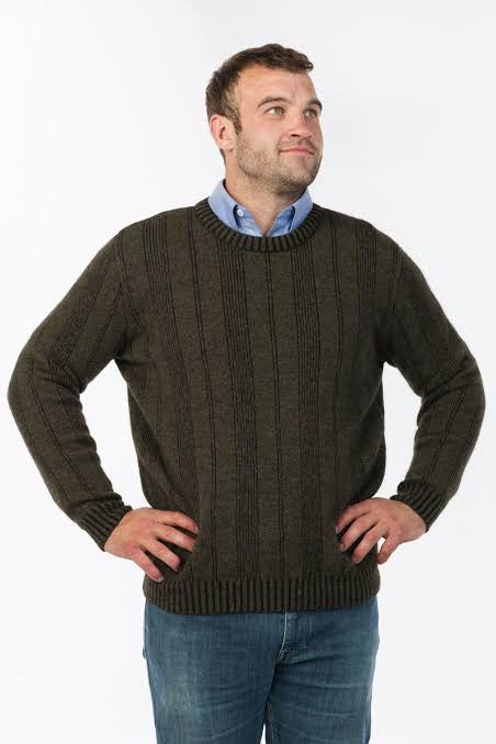 Two Tone Ribbed Crew Sweater