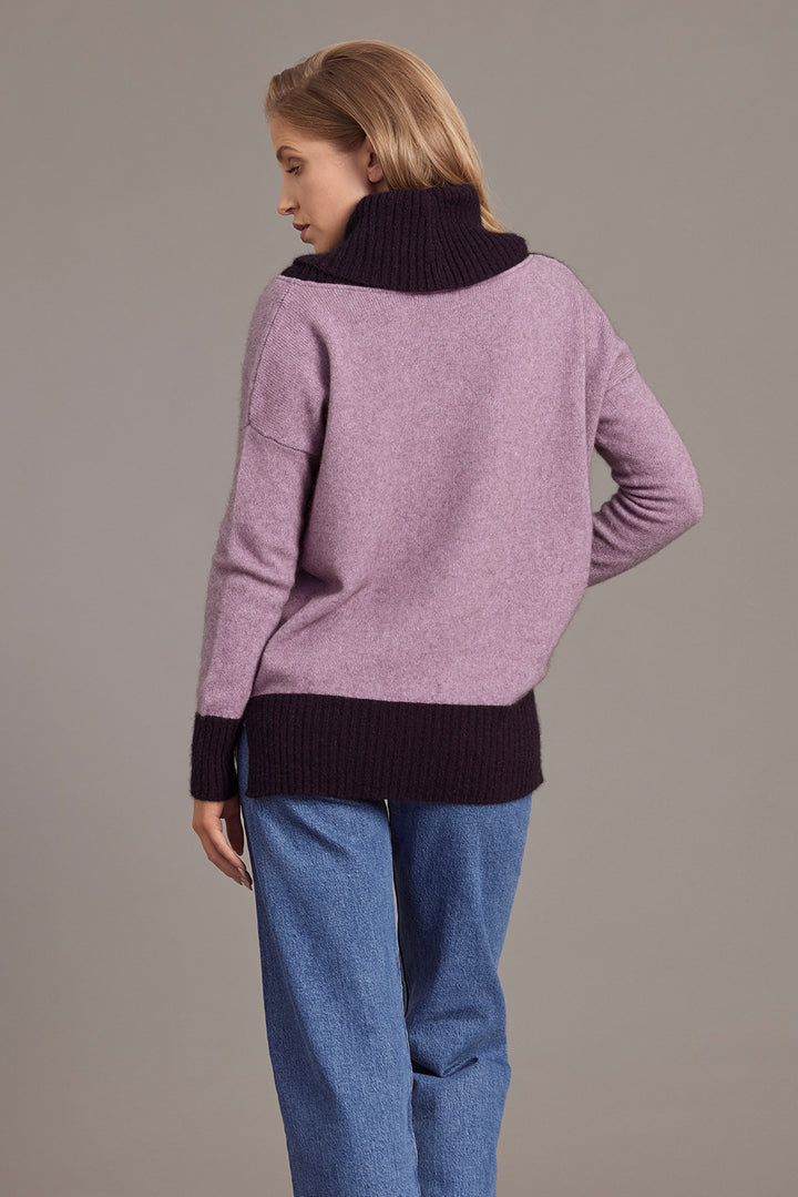 Two Tone Funnel Neck Jumper