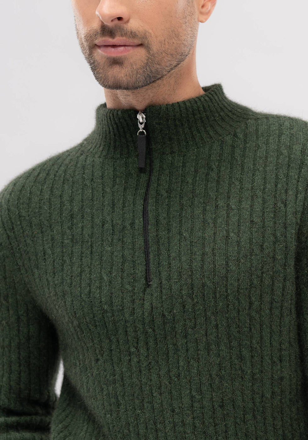 Cable Half Zip Sweater