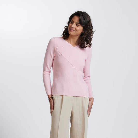 Rib Wrap V Neck Jumper