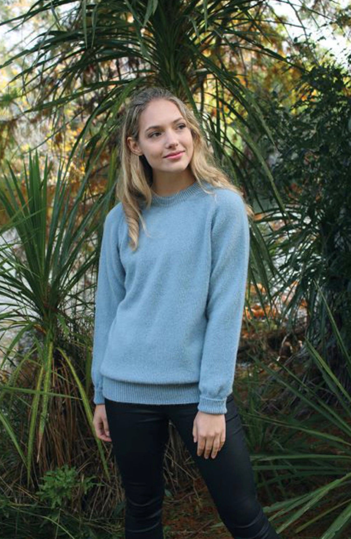 Alpaca Plain Crew Neck Jumper
