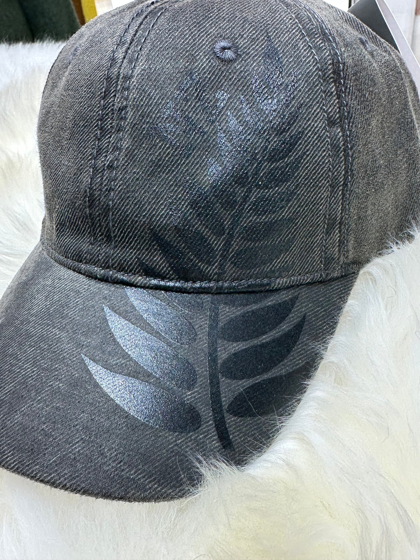 NZ Fern Cap Black Denim