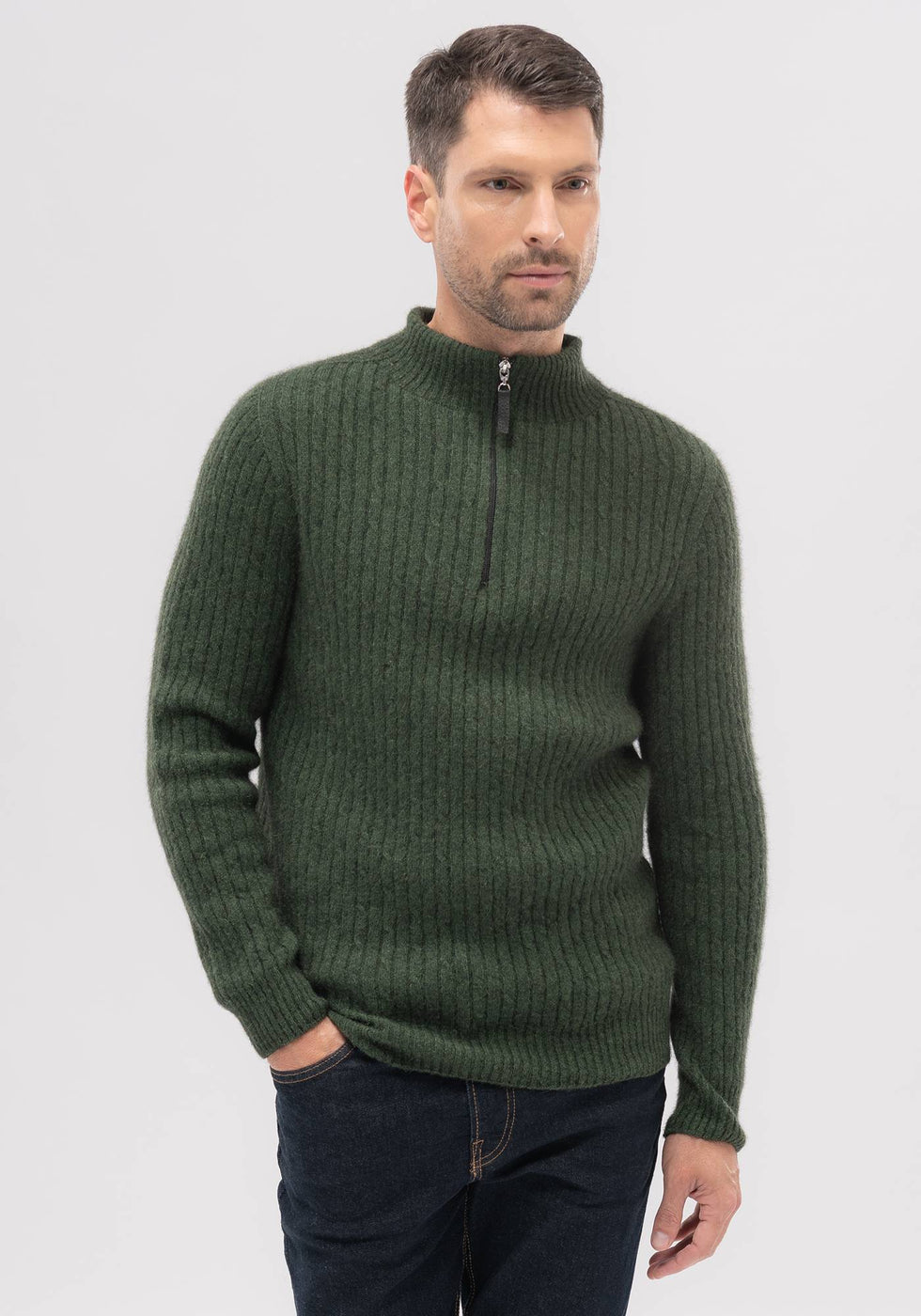 Cable Half Zip Sweater