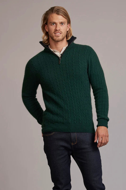 Cable Jersey With Contrast Trim