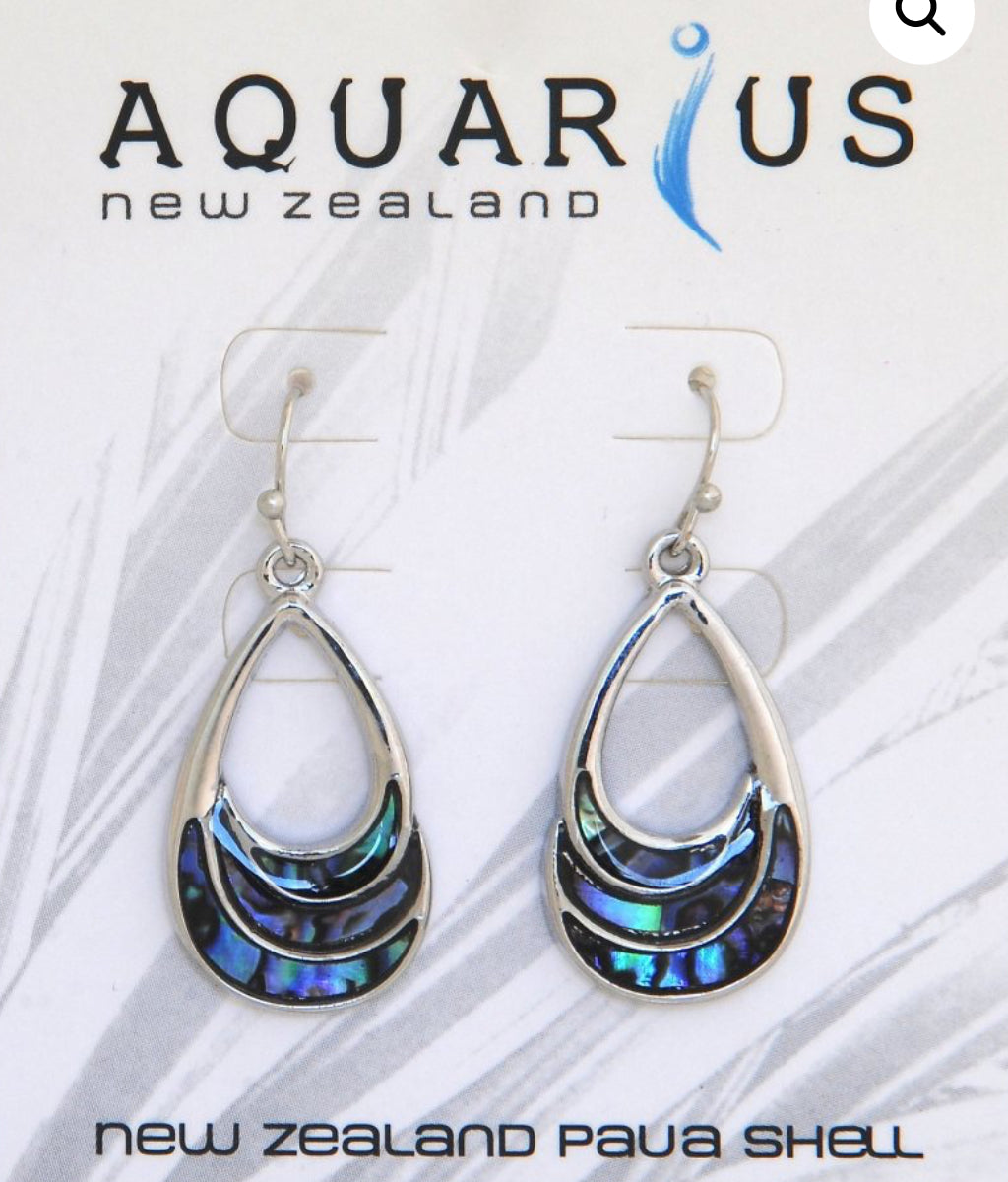 Paua Teardrop Cut Out Earrings